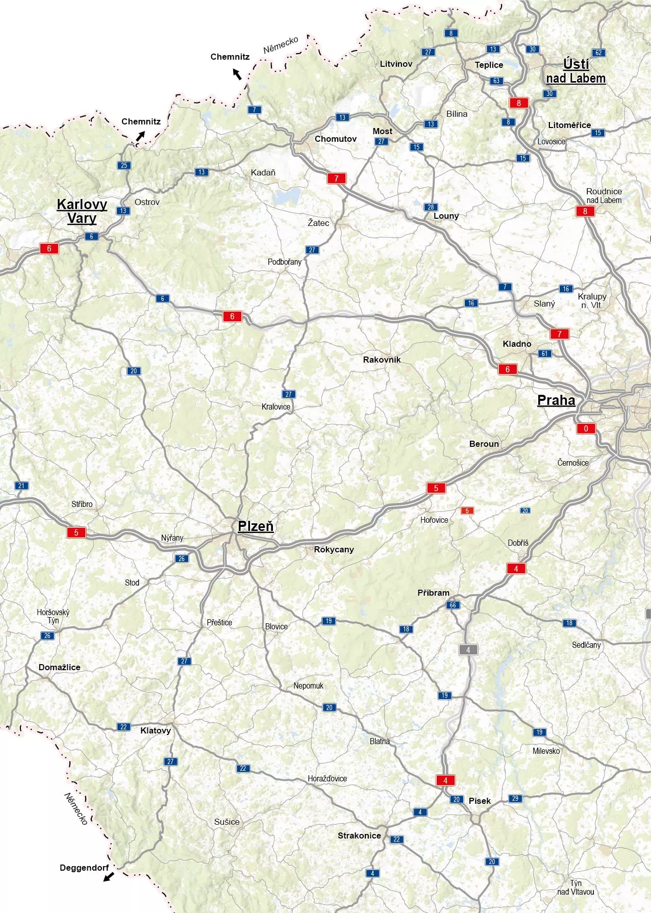 Mapa úseků a oprav