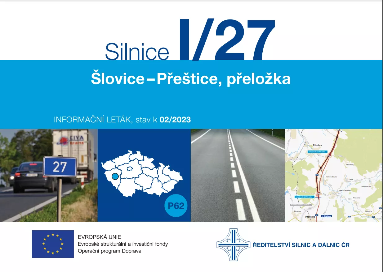 Informační leták - Šlovice - Přeštice, přeložka (6,1 km)